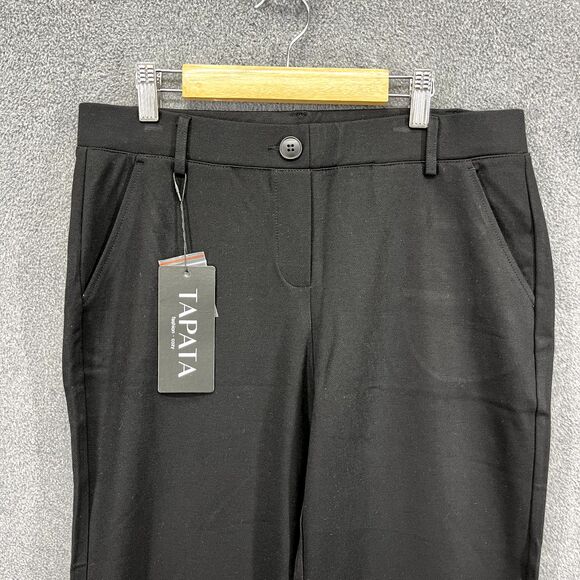 TAPATA Pants Womens Medium Black Stretchy Straight Pockets - Picture 3 of 15